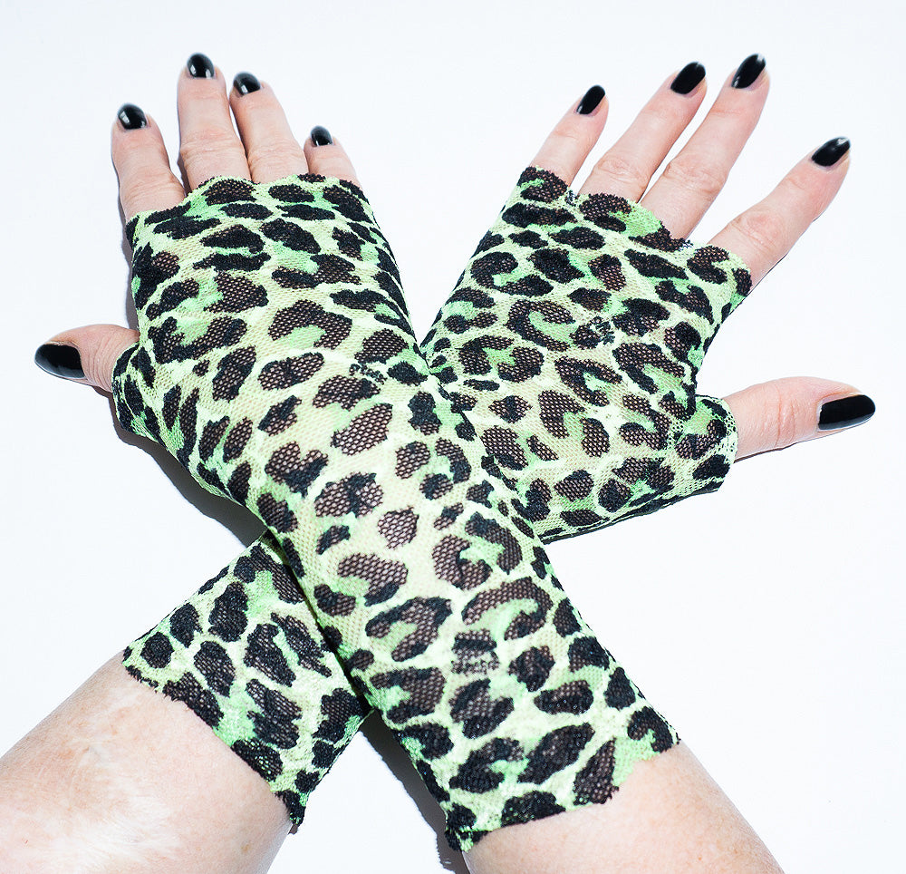 sexy lolita wrist warmers black/pink & bow