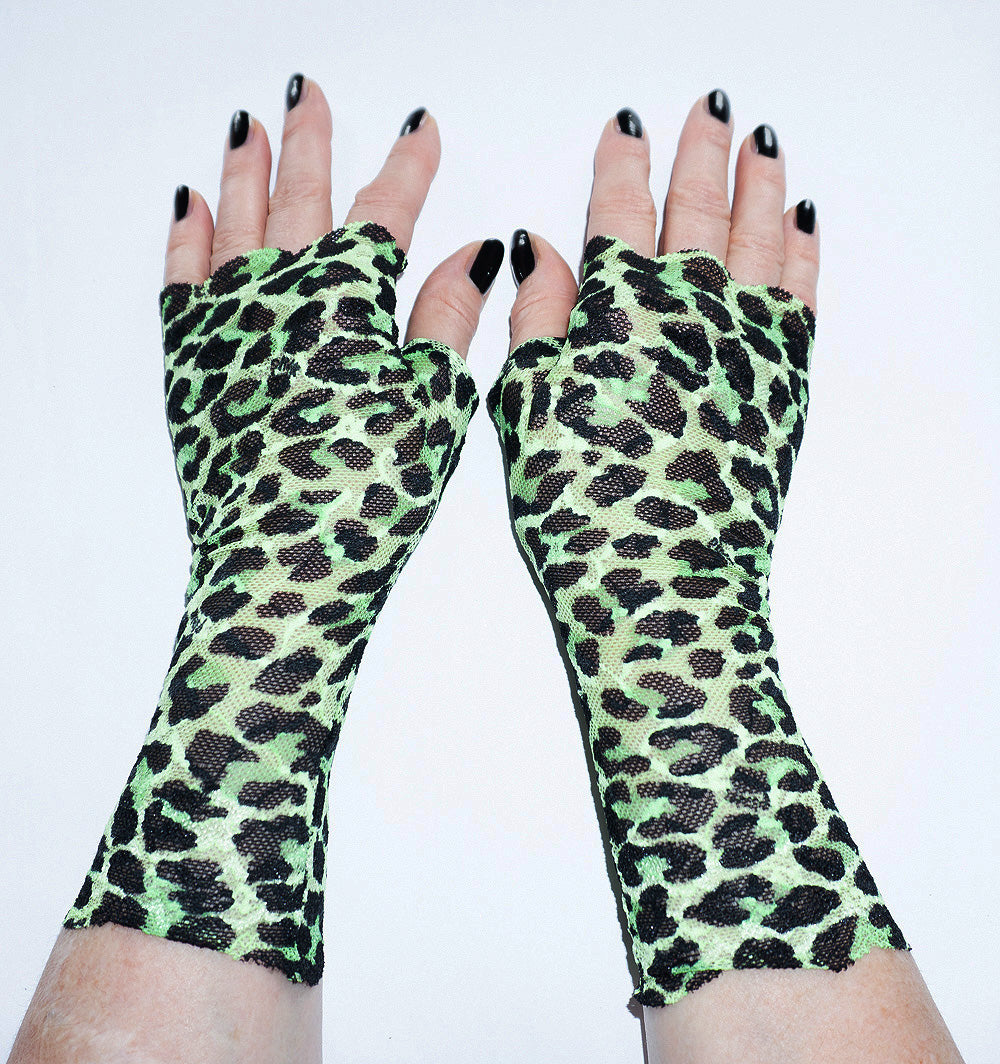 sexy lolita wrist warmers black/pink & bow
