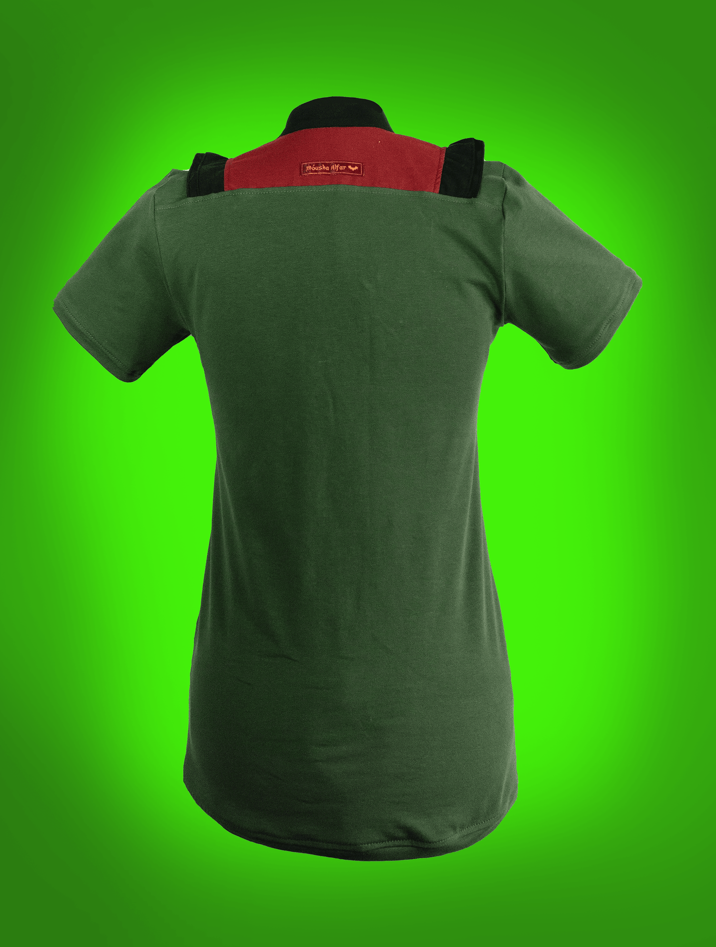 Plastron shirt ladies Tenshi jersey + cotton body olive black wine red sizes 34-46