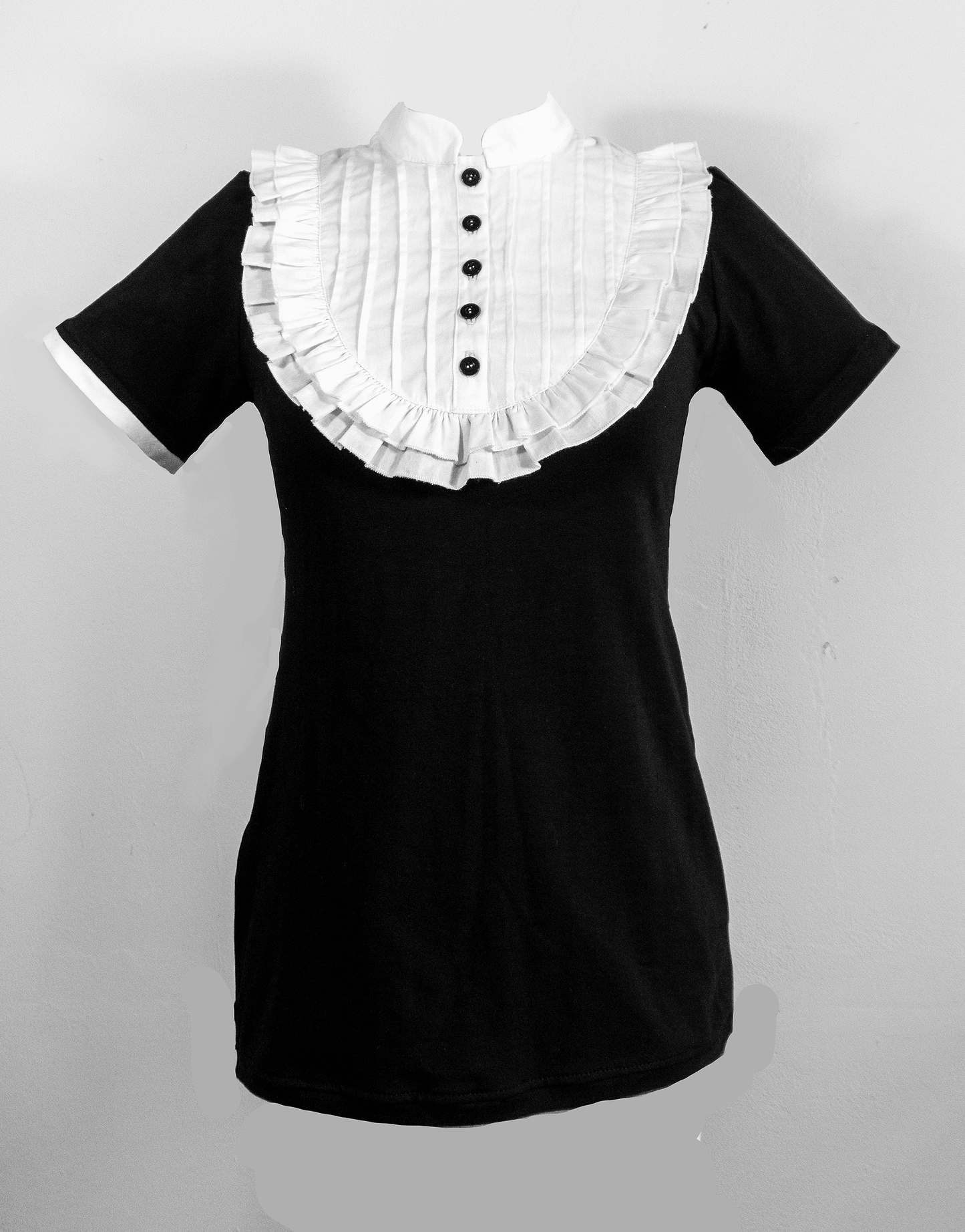 Plastron shirt ladies Tenshi jersey + cotton body olive black wine red sizes 34-46