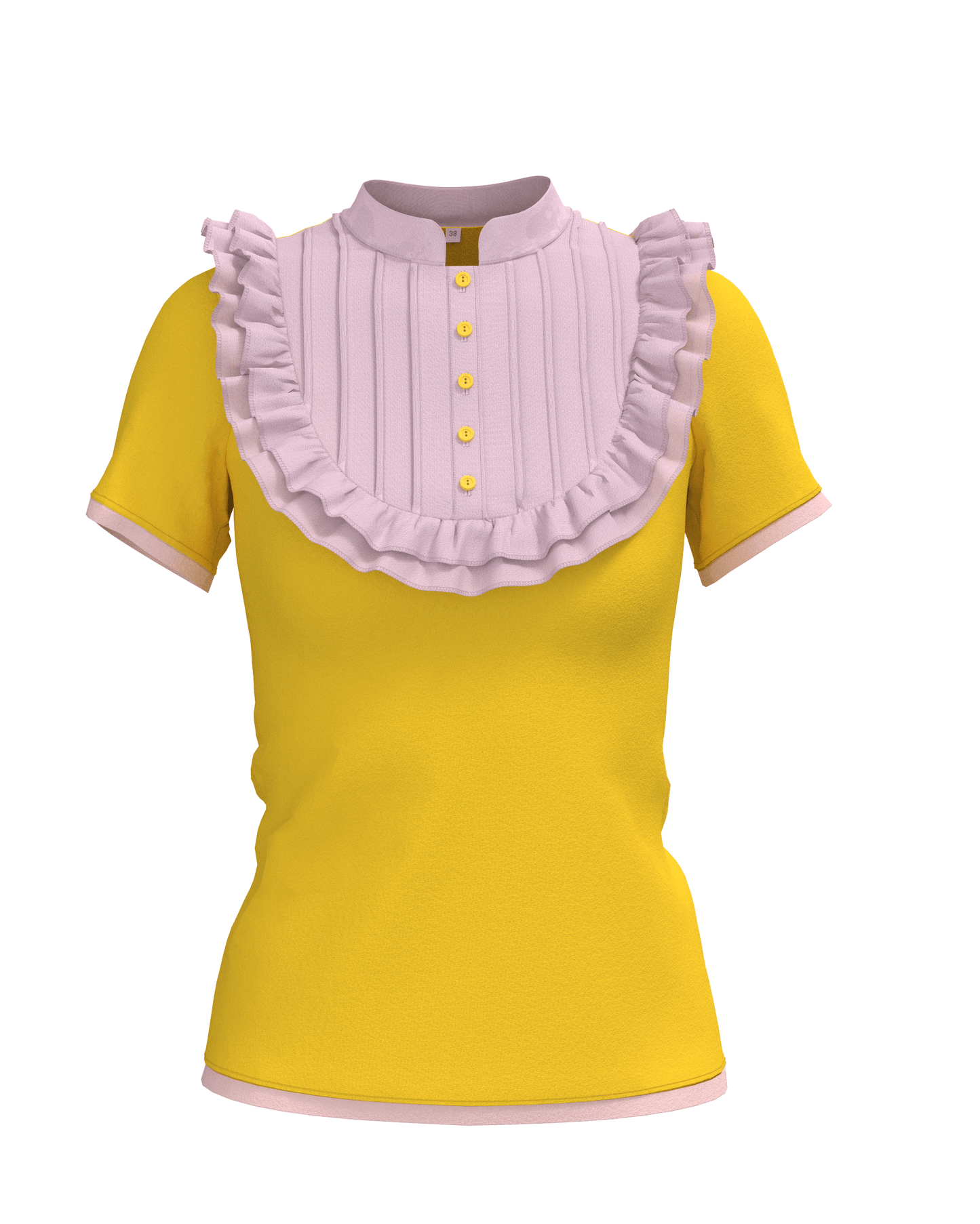 Plastron shirt ladies Tenshi jersey + cotton body olive black wine red sizes 34-46