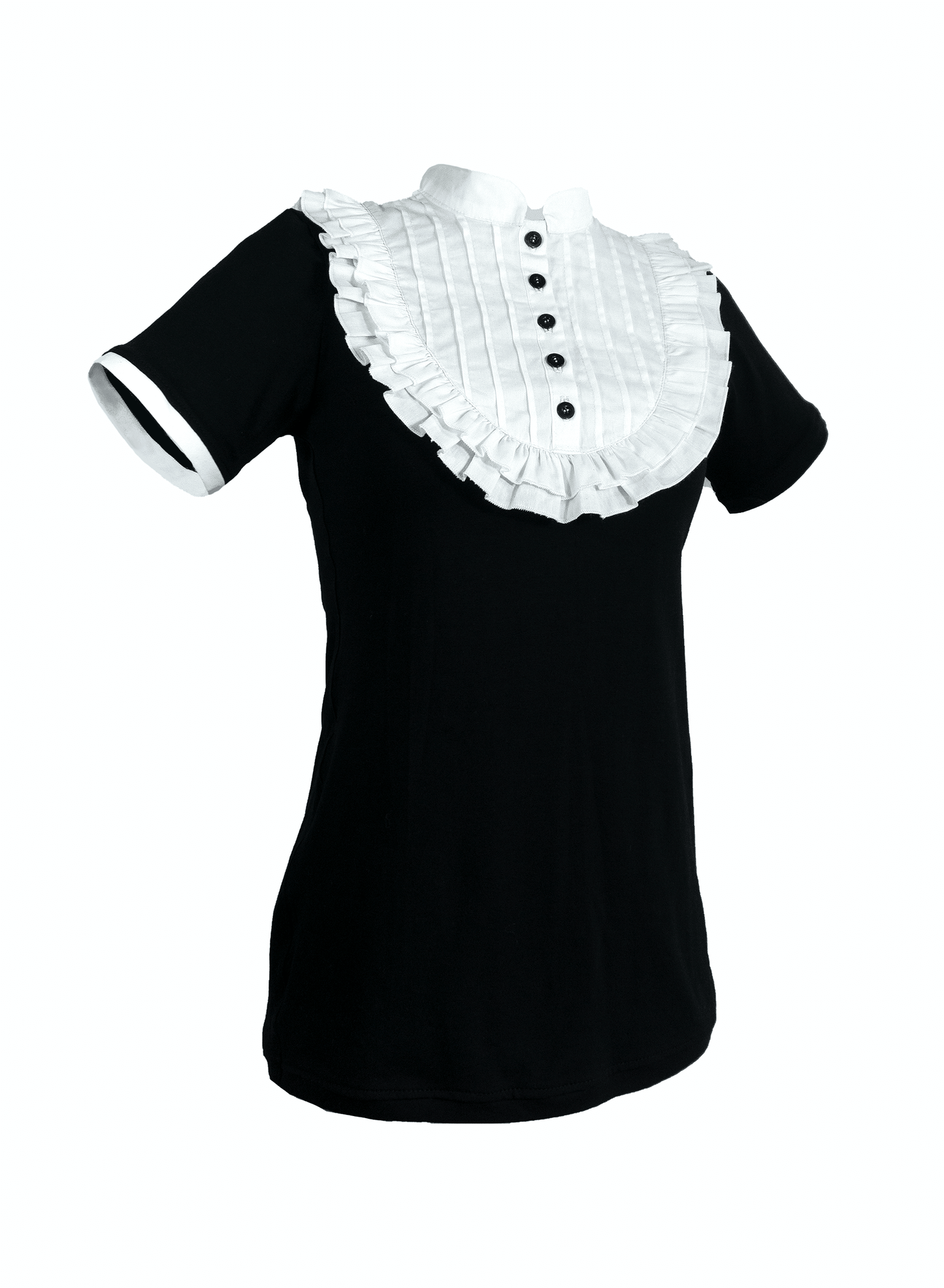 Plastron shirt ladies Tenshi jersey + cotton body olive black wine red sizes 34-46