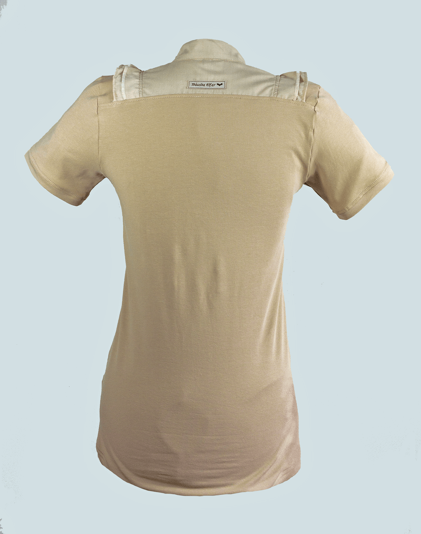 Plastron shirt ladies Tenshi jersey + cotton body olive black wine red sizes 34-46