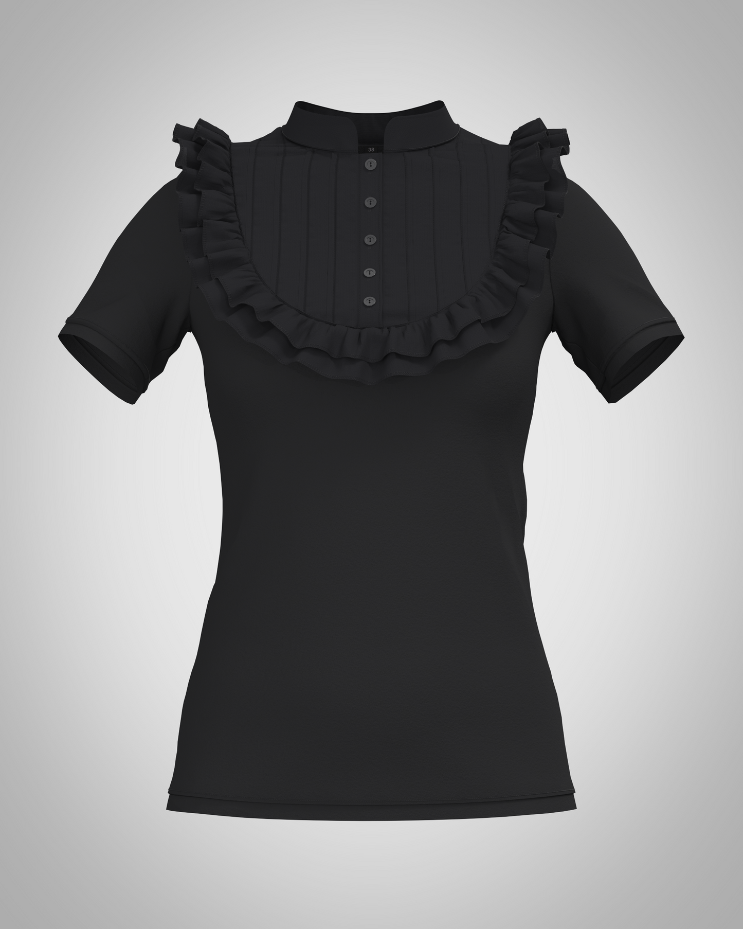 Plastron shirt ladies Tenshi jersey + cotton body olive black wine red sizes 34-46