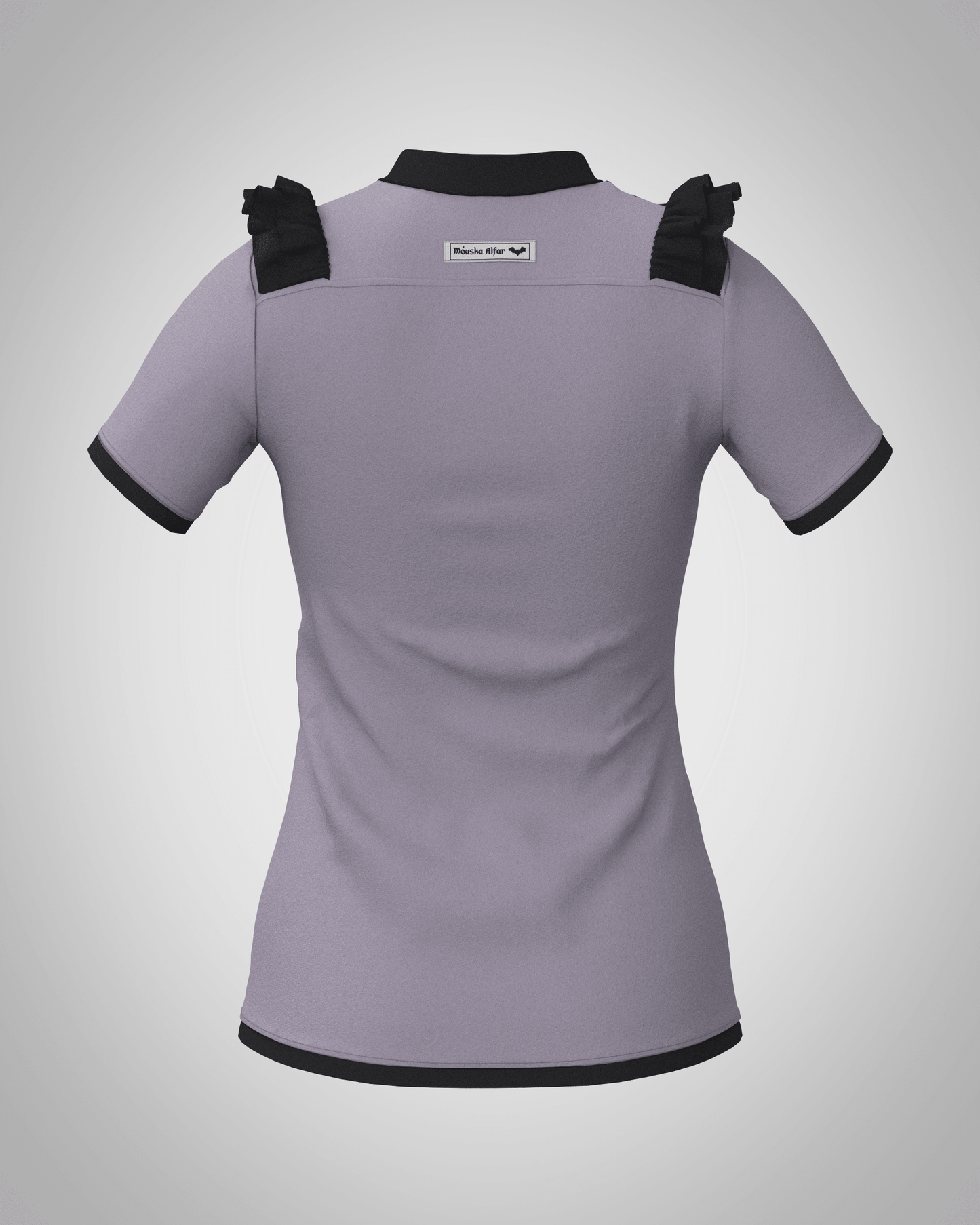 Plastron shirt ladies Tenshi jersey + cotton body olive black wine red sizes 34-46