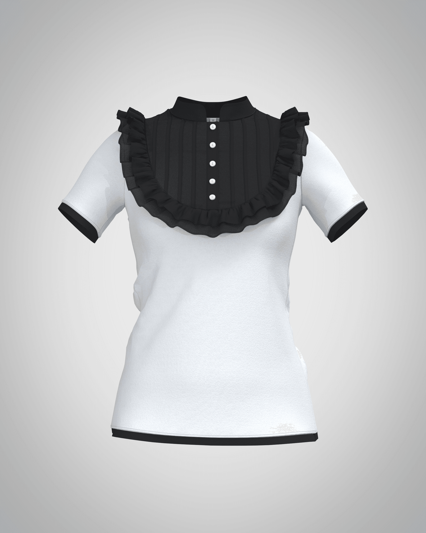 Plastron shirt ladies Tenshi jersey + cotton body olive black wine red sizes 34-46
