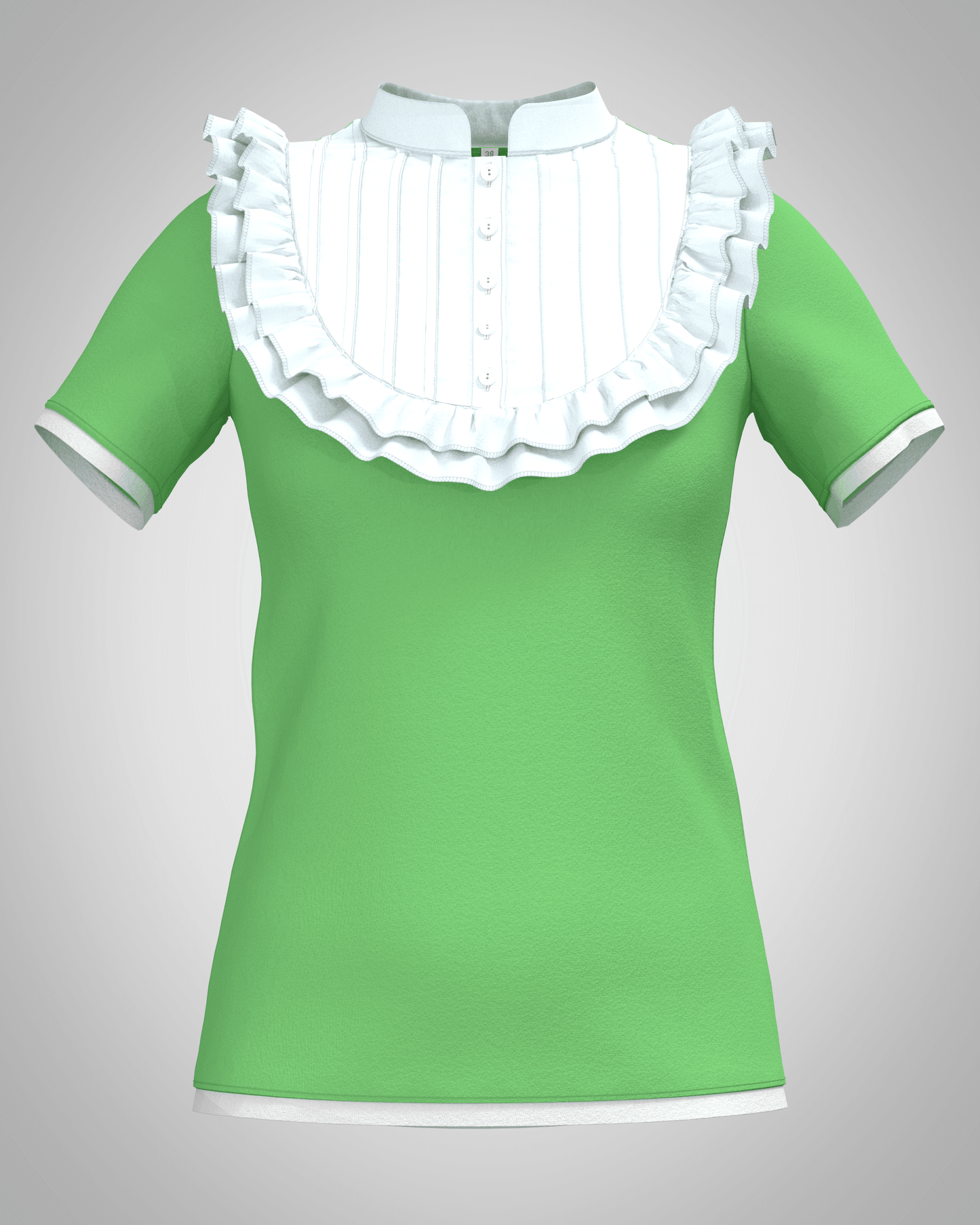 Plastron shirt ladies Tenshi jersey + cotton body olive black wine red sizes 34-46