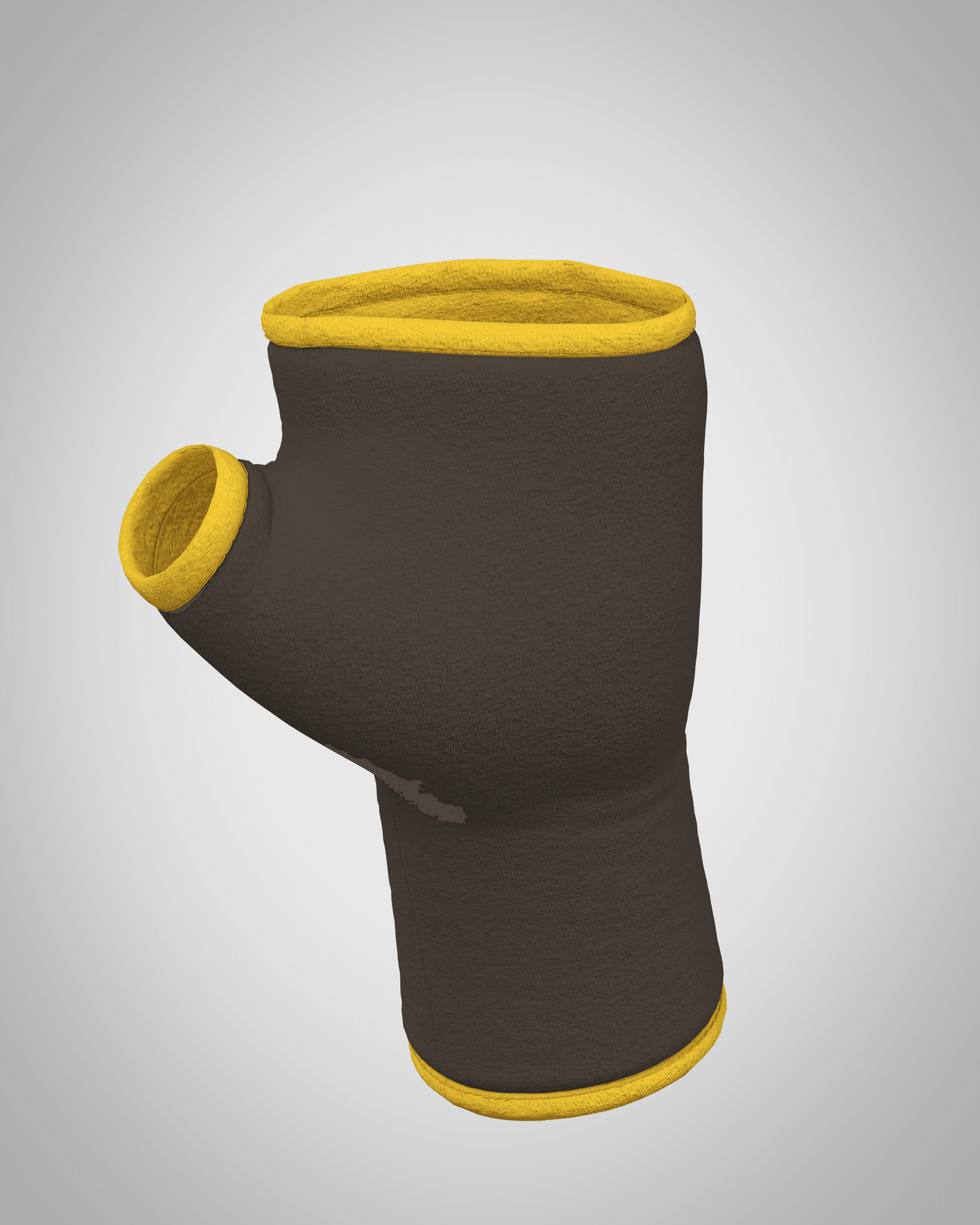 Pulswärmer | Handschuhe fingerlos aus Baumwoll-Jersey in dunkelbraun mit Futter & Paspel