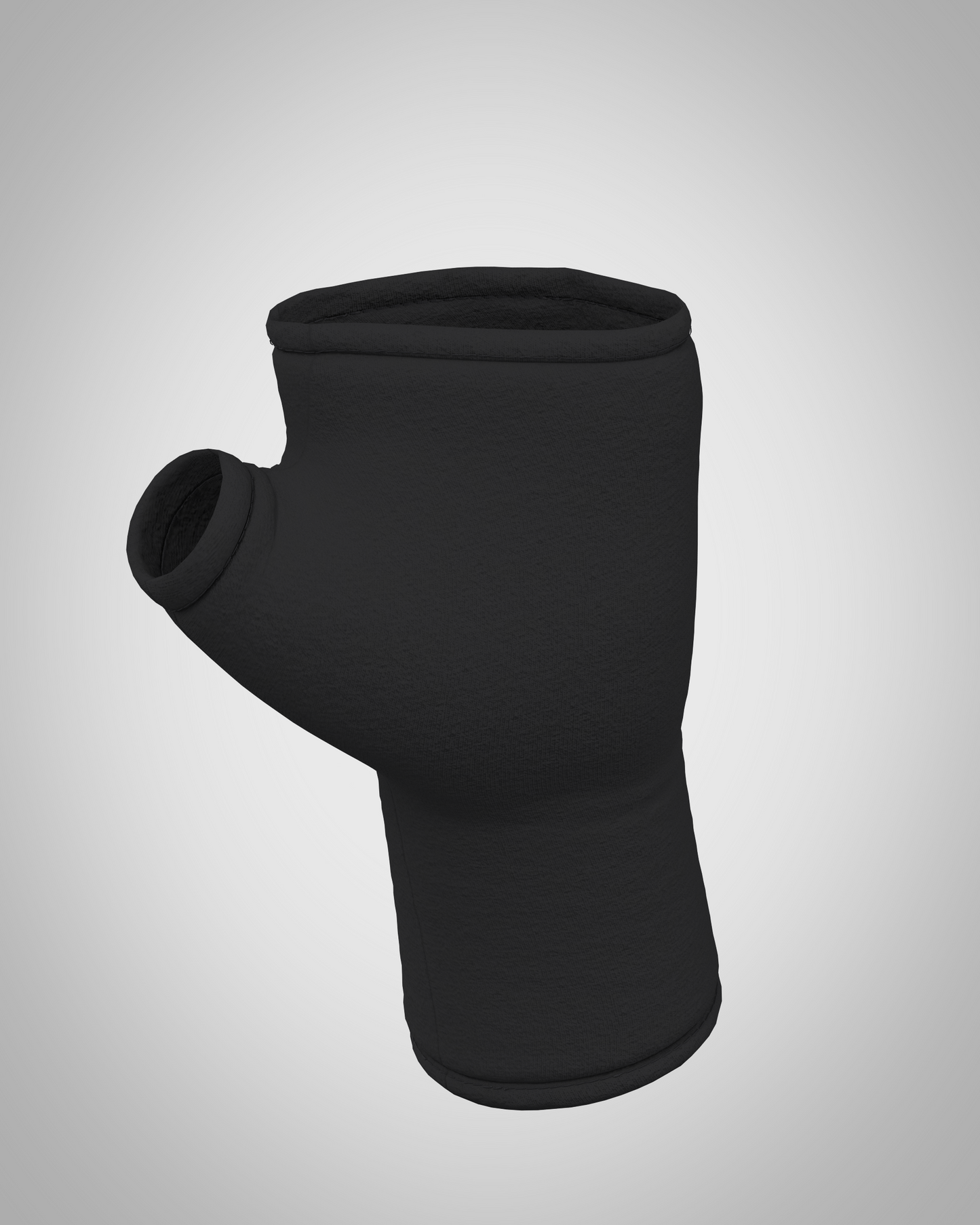 Pulswärmer | Handschuhe fingerlos aus Baumwoll-Jersey in schwarz mit Futter & Paspel