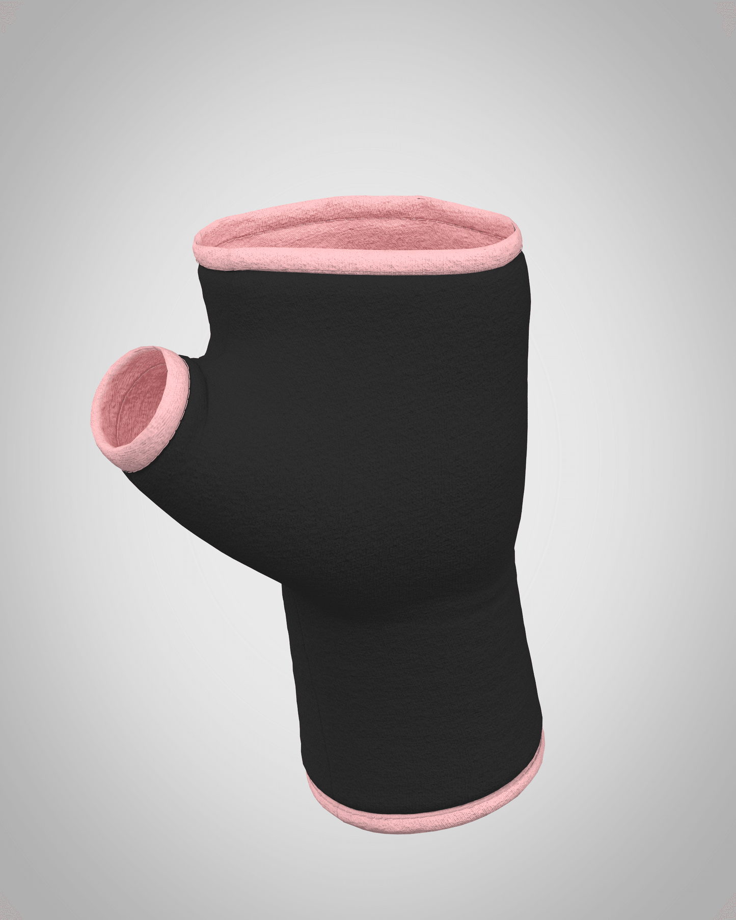 Pulswärmer | Handschuhe fingerlos aus Baumwoll-Jersey in schwarz mit Futter & Paspel