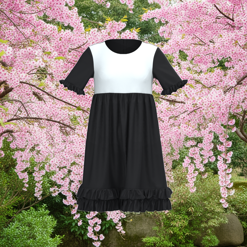 Plastron shirt ladies Tenshi jersey + cotton body olive black wine red sizes 34-46