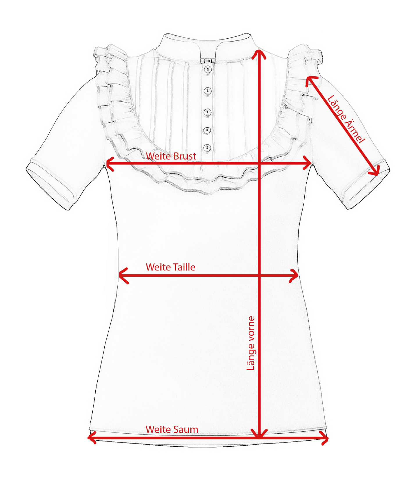 Plastron shirt ladies Tenshi jersey + cotton body olive black wine red sizes 34-46