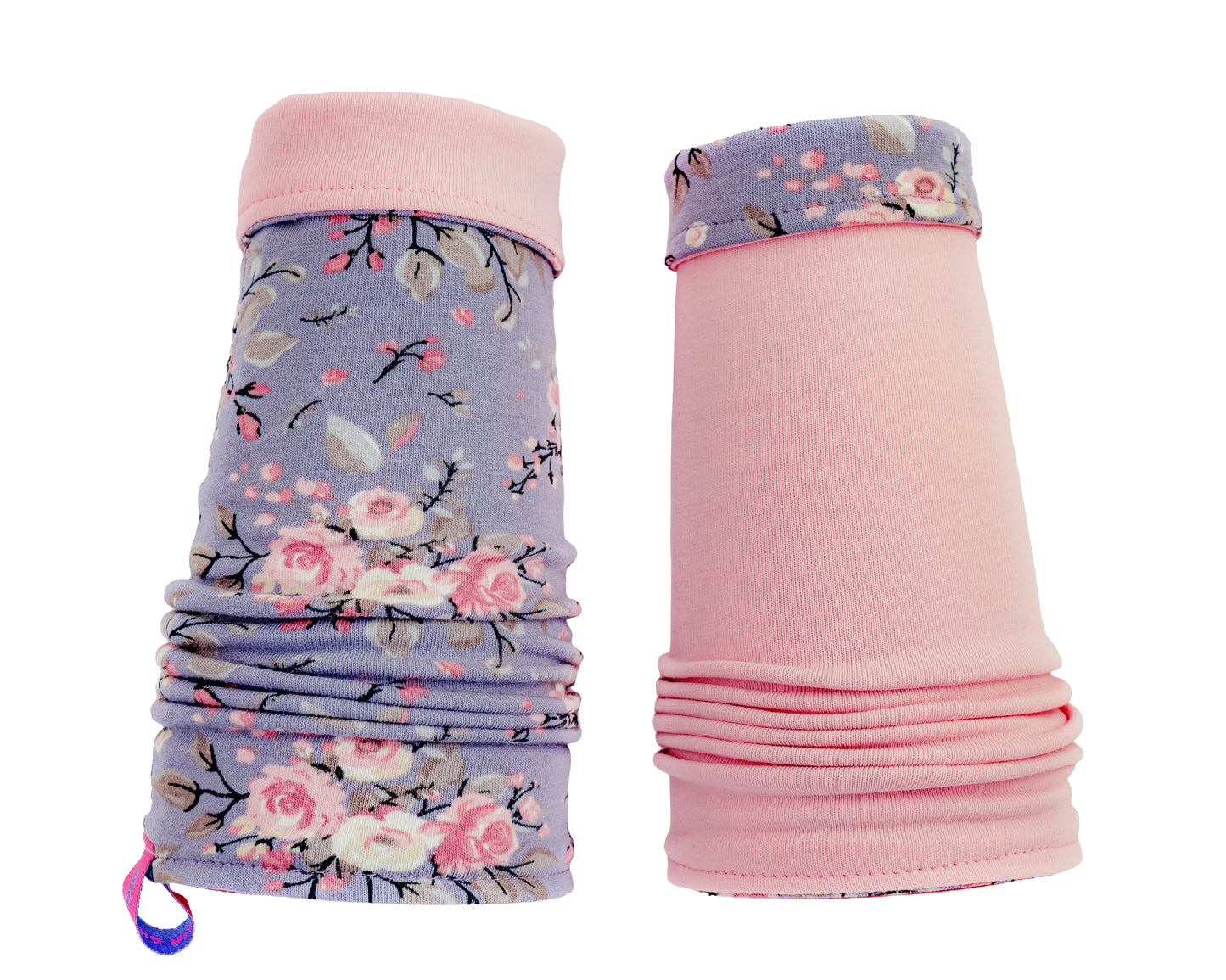 Bekleidungs Zubehör Stulpen wendbar für Arme mit rustikalen folklore Landhaus Rosen, wunderschön und praktisch, Farbe rosa. grau blau flieder