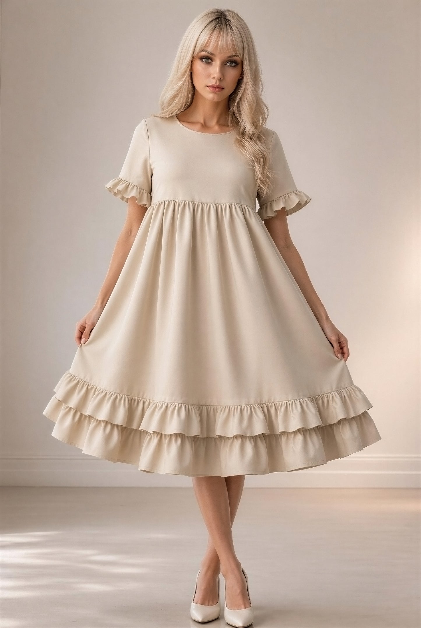 Damen Kleid Akari beige