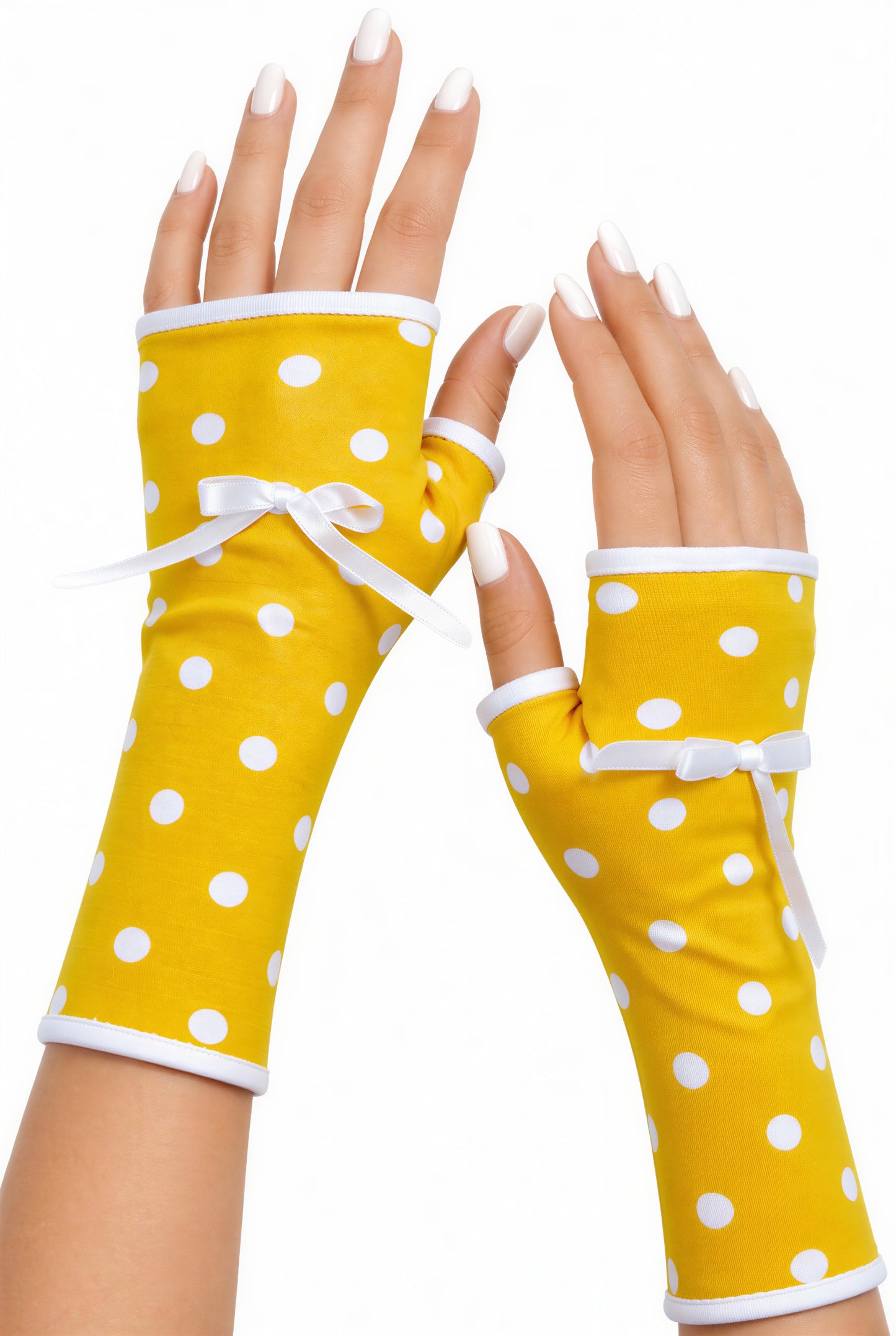 fingerlose Damen Handschuhe sonnengelb
