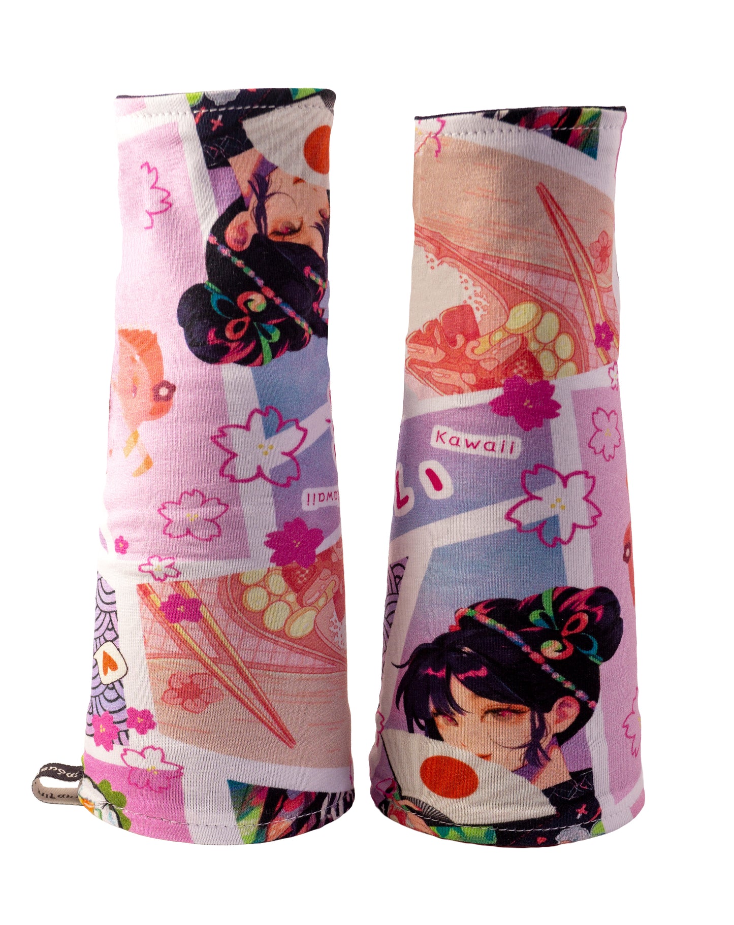 Wende Stulpen kawaii jpop | eine Seite gemustert, andere Seite schwarz oder weiß wählbar