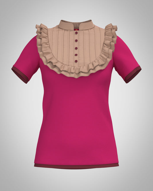 sweet lolita Plastron Shirt Tenshi | Victorian meets Kawaii | in pink-camel