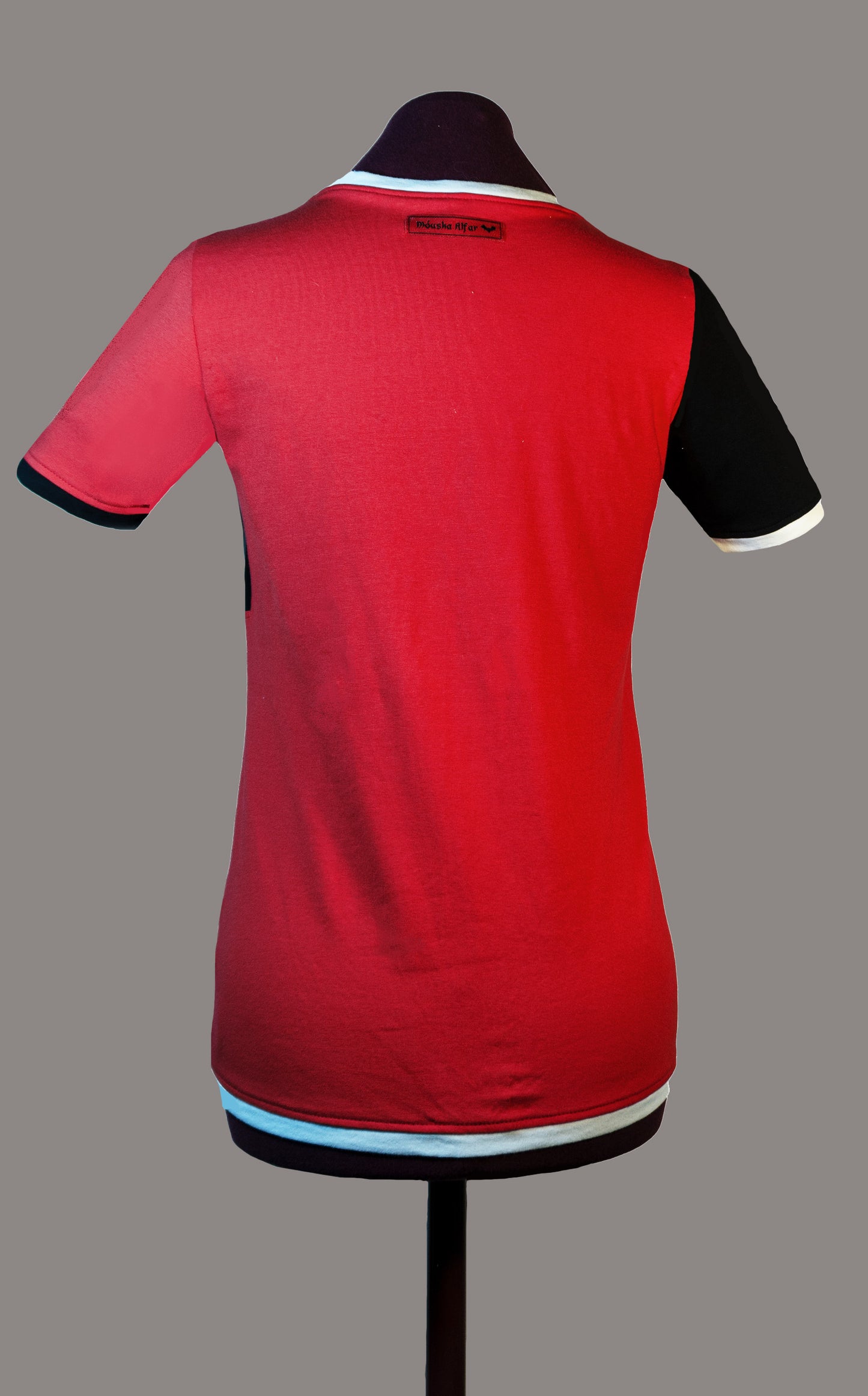 Plastron shirt ladies Tenshi jersey + cotton body olive black wine red sizes 34-46