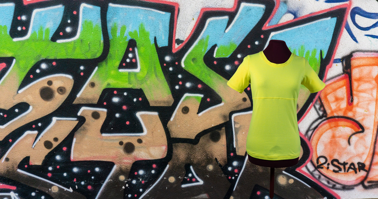 Plastron shirt ladies Tenshi jersey + cotton body olive black wine red sizes 34-46