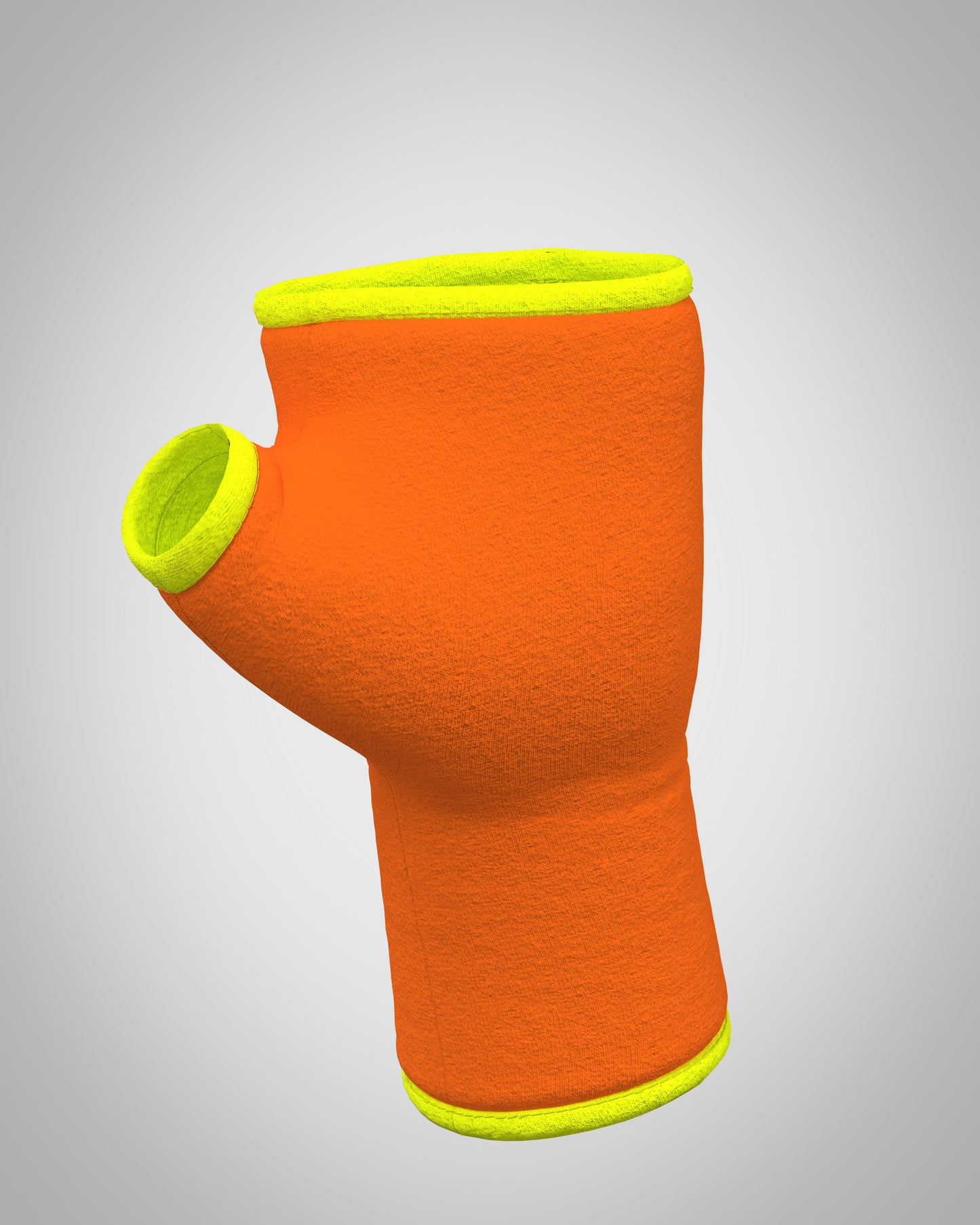 Pulswärmer Handschuhe fingerlos Jersey orange + Futter Paspel helle Farben