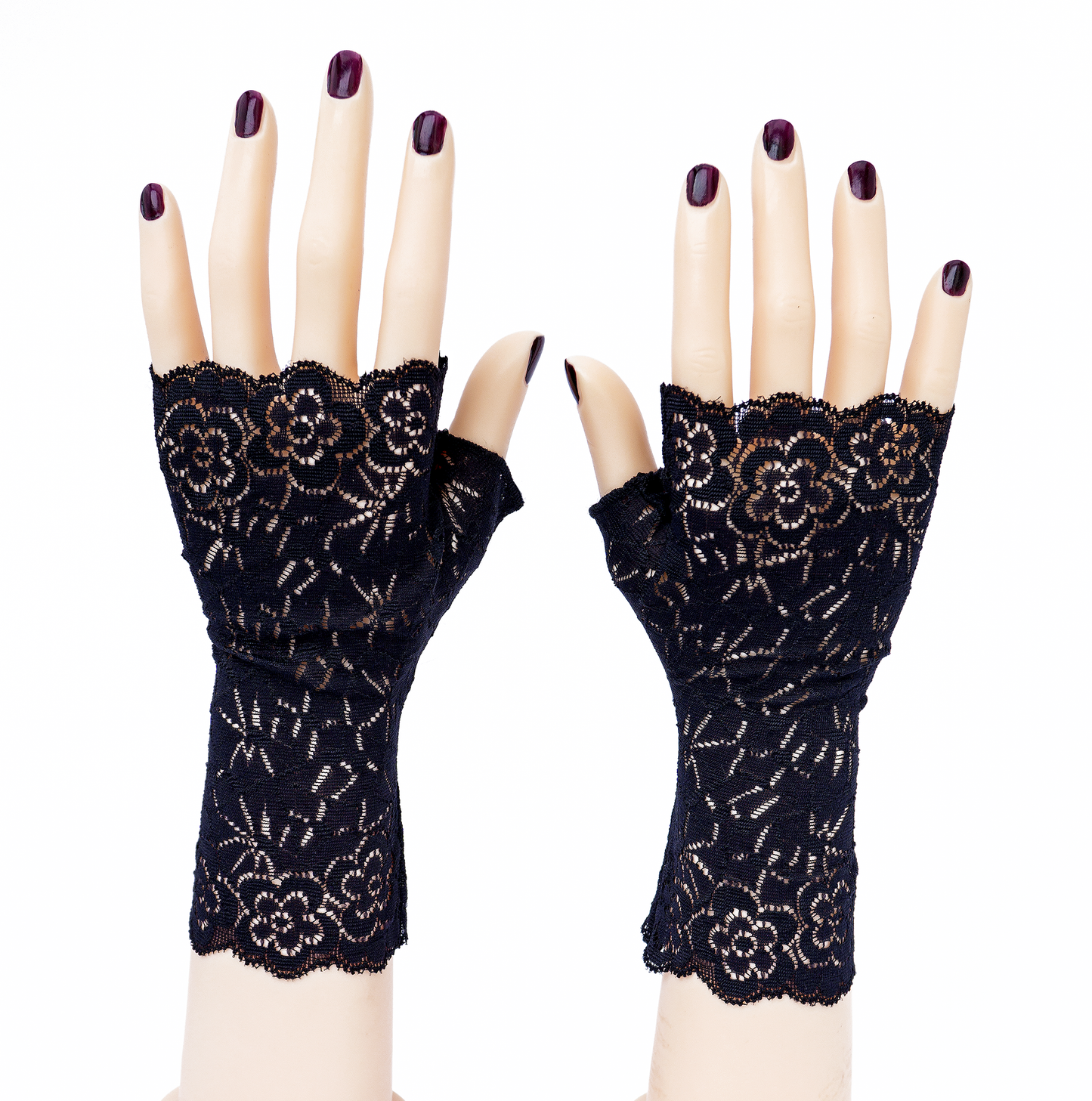 sexy lolita wrist warmers black/pink & bow