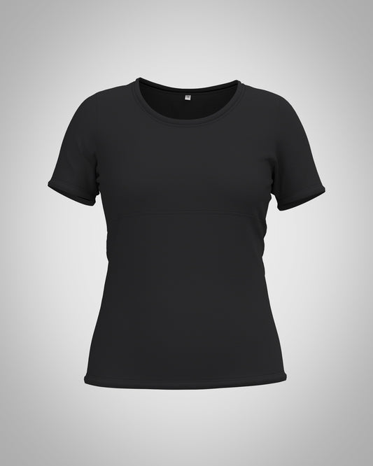 Plastron shirt ladies Tenshi jersey + cotton body olive black wine red sizes 34-46