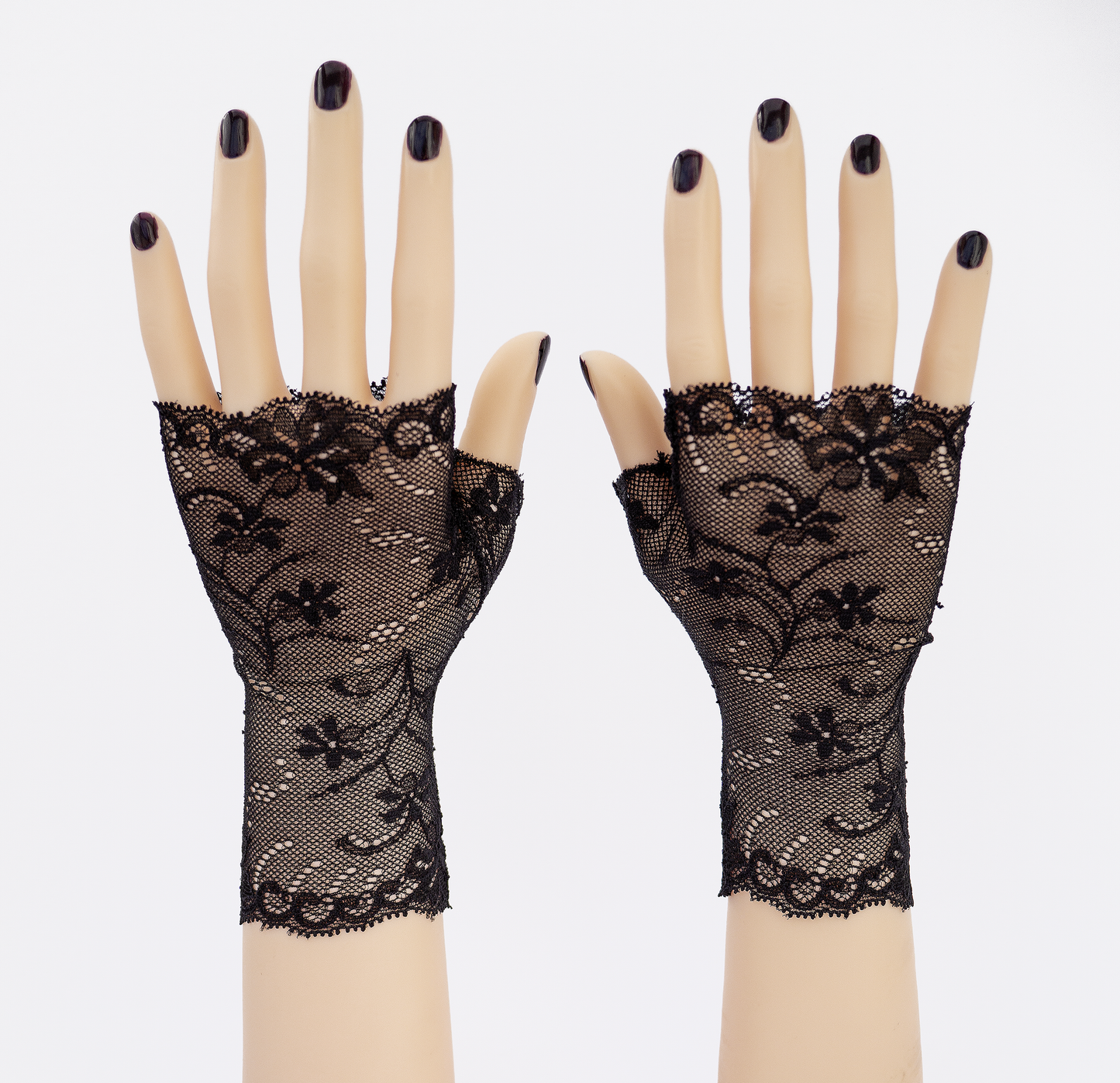 sexy lolita wrist warmers black/pink & bow