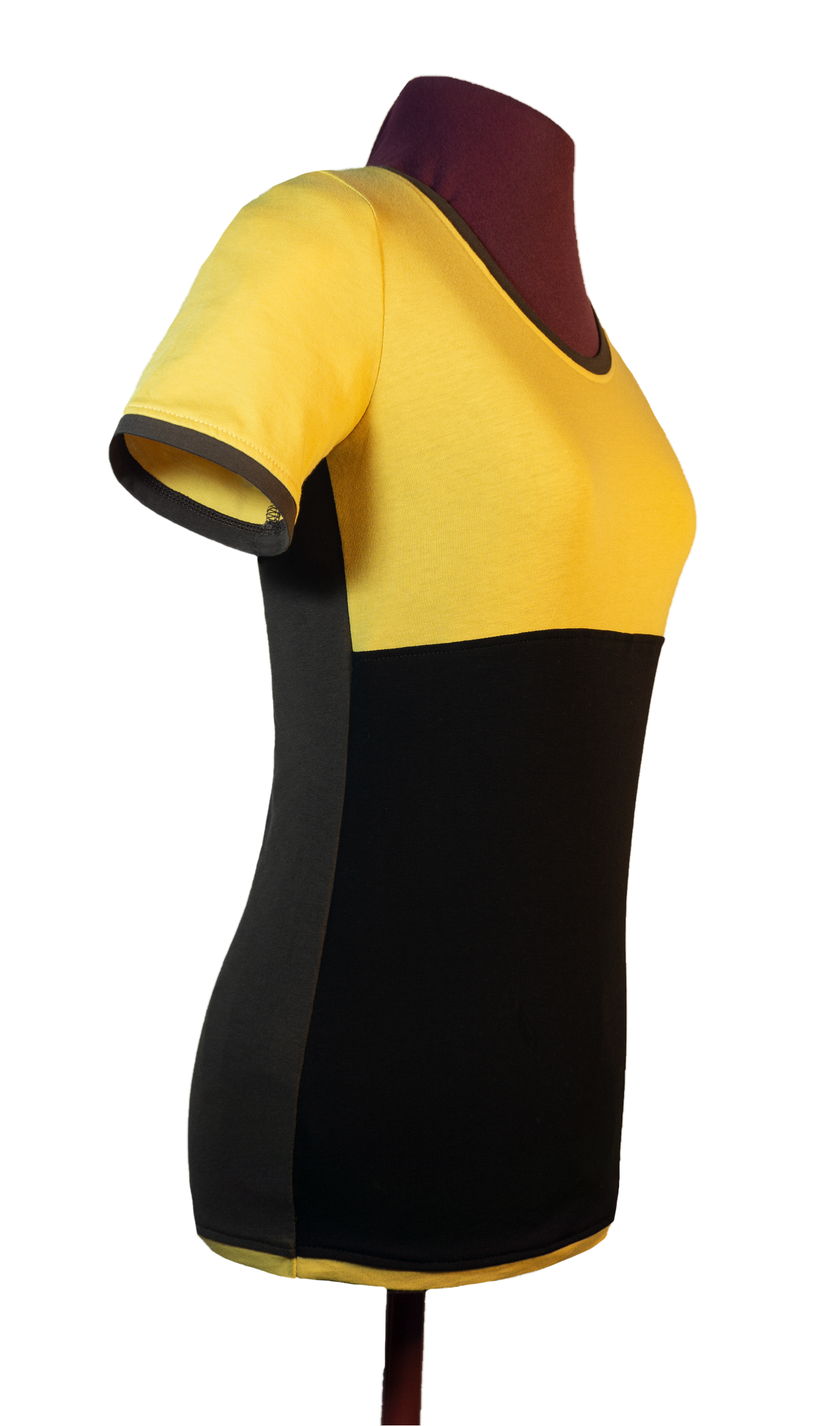 Plastron shirt ladies Tenshi jersey + cotton body olive black wine red sizes 34-46