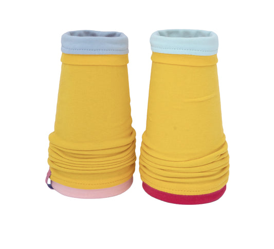 colorblock Armstulpen Baumwolle | eisminze hellblau gelb rosa pink | Modell Nikita - 5 Farben