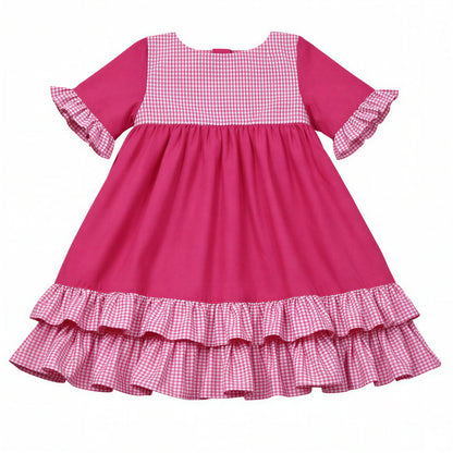 Kinder sweet lolita kawaii Kleid Akari | pink weiß vichy karo | aus Baumwolle | hochwertige Handarbeit, Unikat (Kopie)