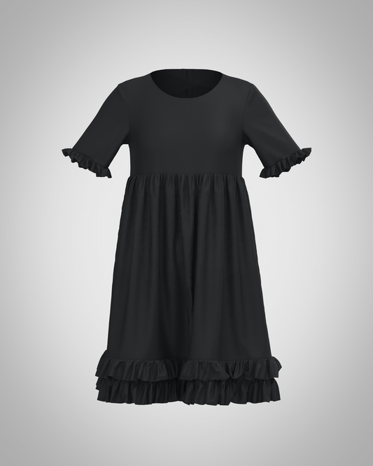 Plastron shirt ladies Tenshi jersey + cotton body olive black wine red sizes 34-46