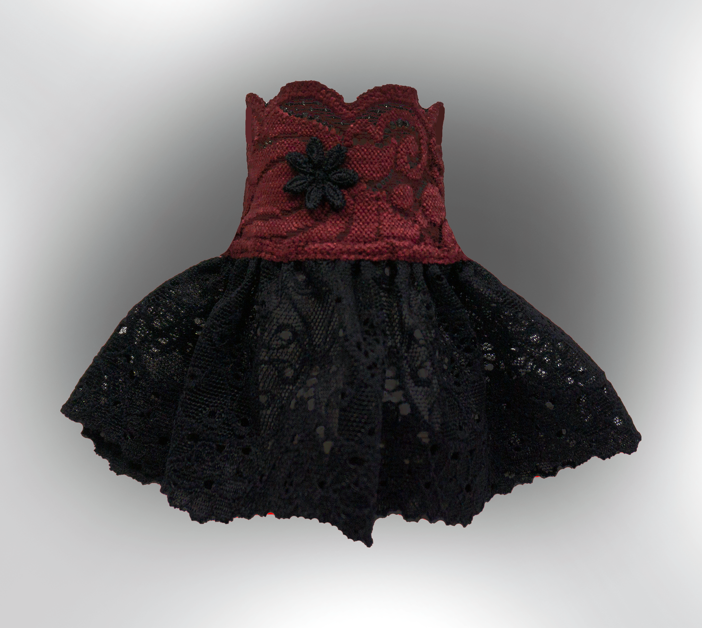 gothic Manschetten kleine Stulpen schwarz bordeaux rot schwingendes Röckchen hochwertige Spitzen