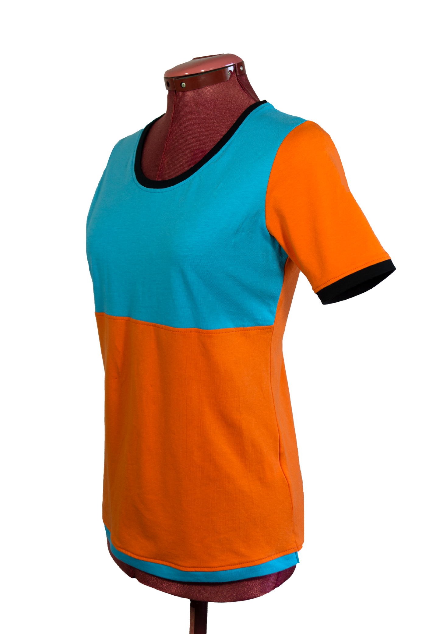 Jersey Shirt Nikita | orange türkis schwarz | Variation Farbkombi 1 | Größen 34-46