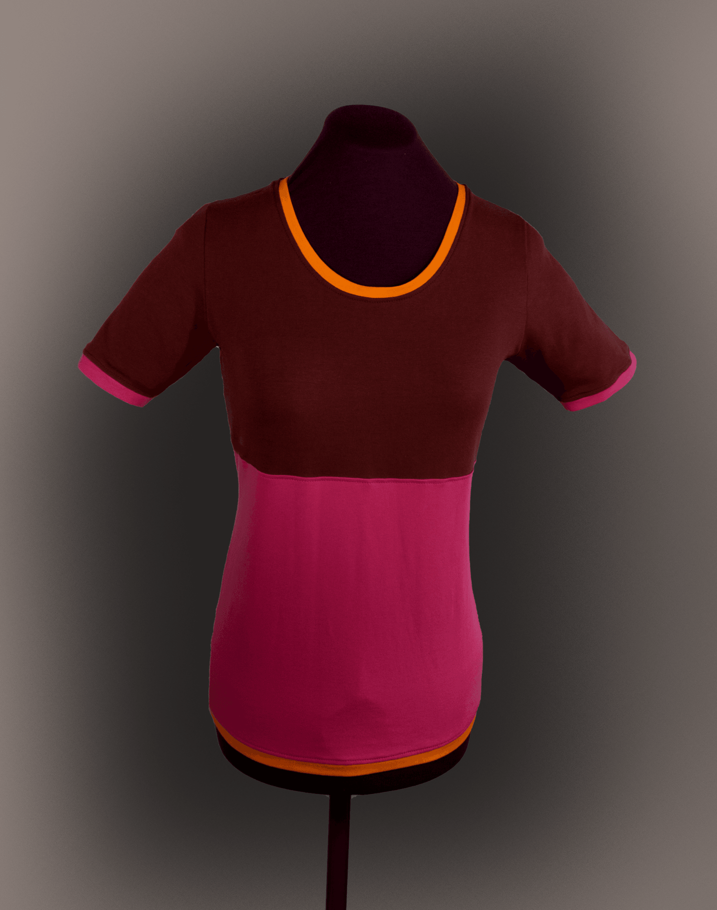 Plastron shirt ladies Tenshi jersey + cotton body olive black wine red sizes 34-46
