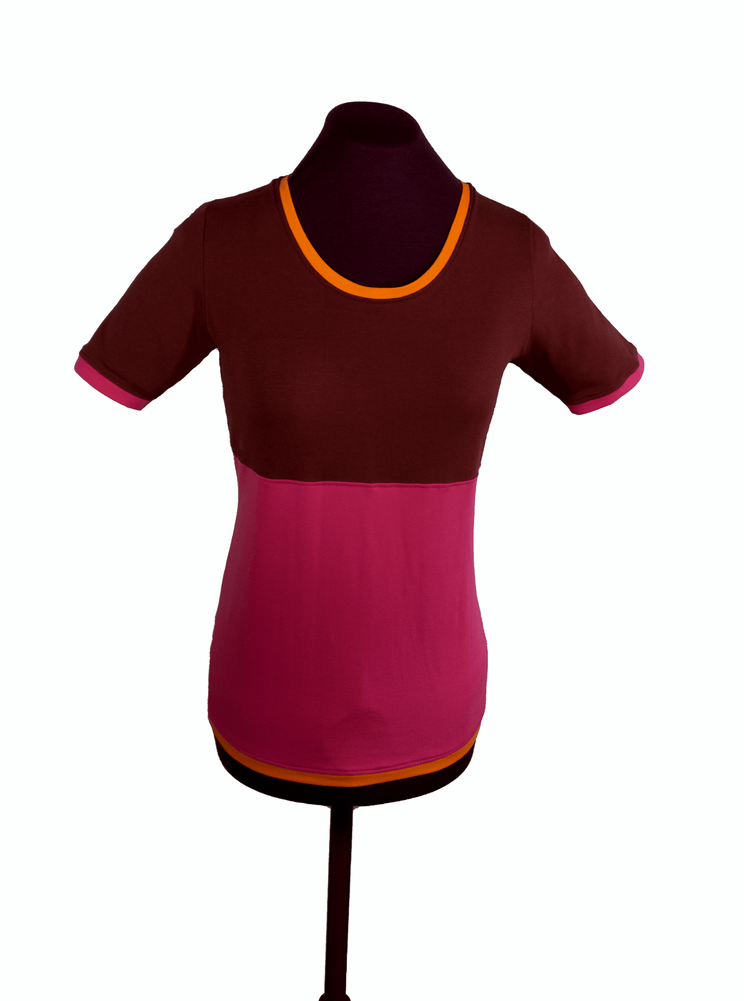 Plastron shirt ladies Tenshi jersey + cotton body olive black wine red sizes 34-46