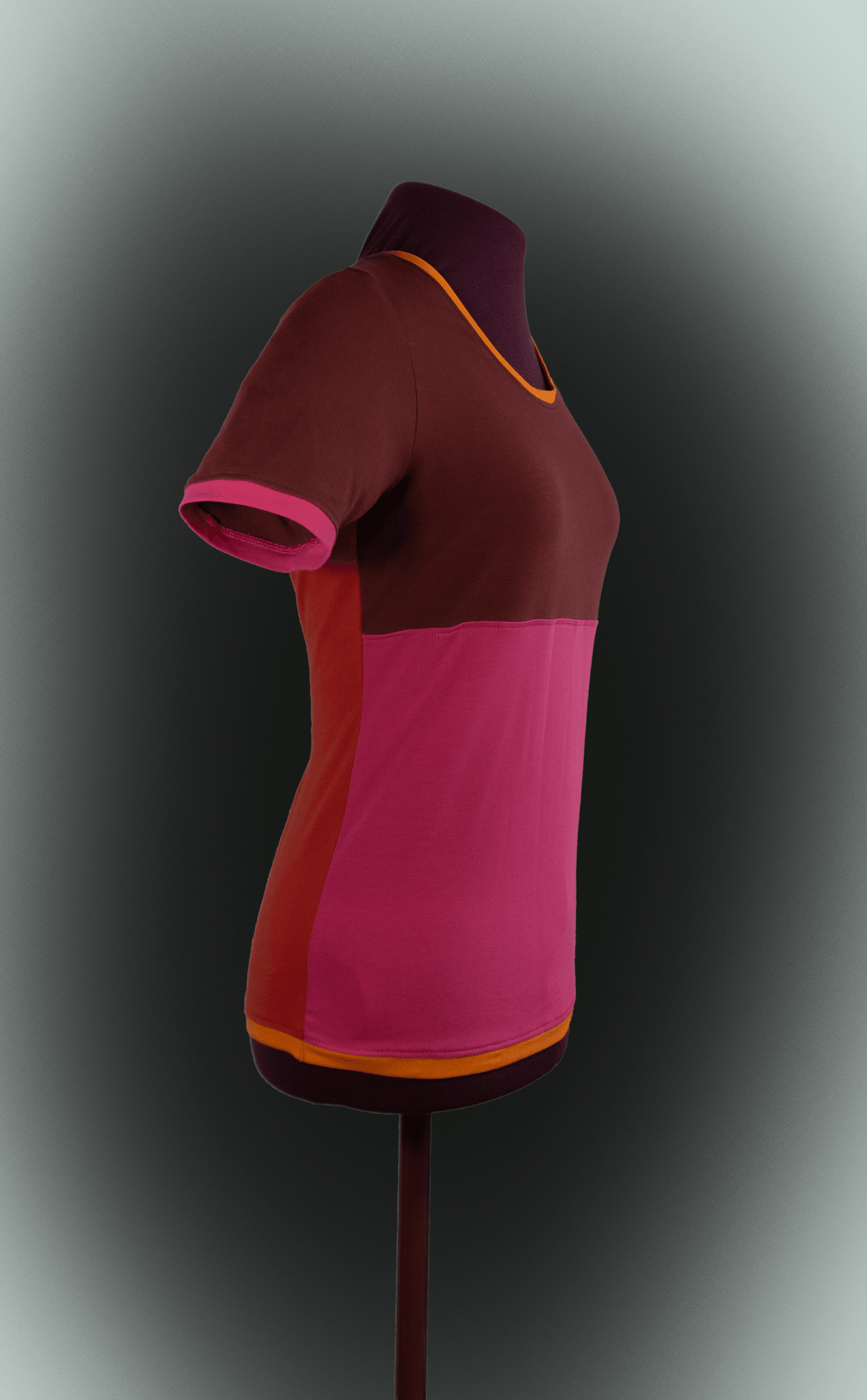 Plastron shirt ladies Tenshi jersey + cotton body olive black wine red sizes 34-46