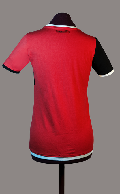 Jersey Shirt Nikita | schwarz rot weiss | Variation Farbkombi 1 | Größen 34-46