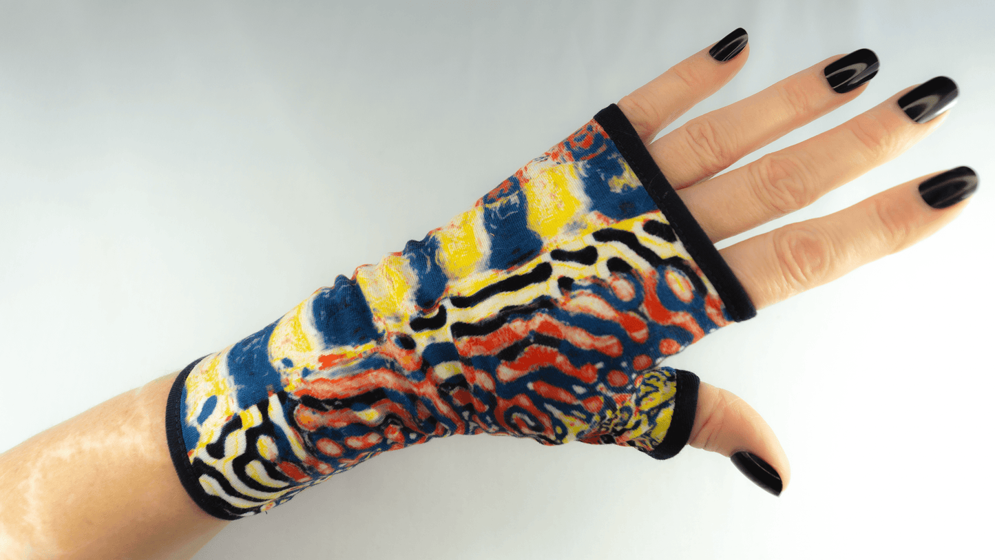 Pulswärmer aus weichem Jersey SUPER BEQUEM #MUSTHAVE bunt gemustert gefüttert