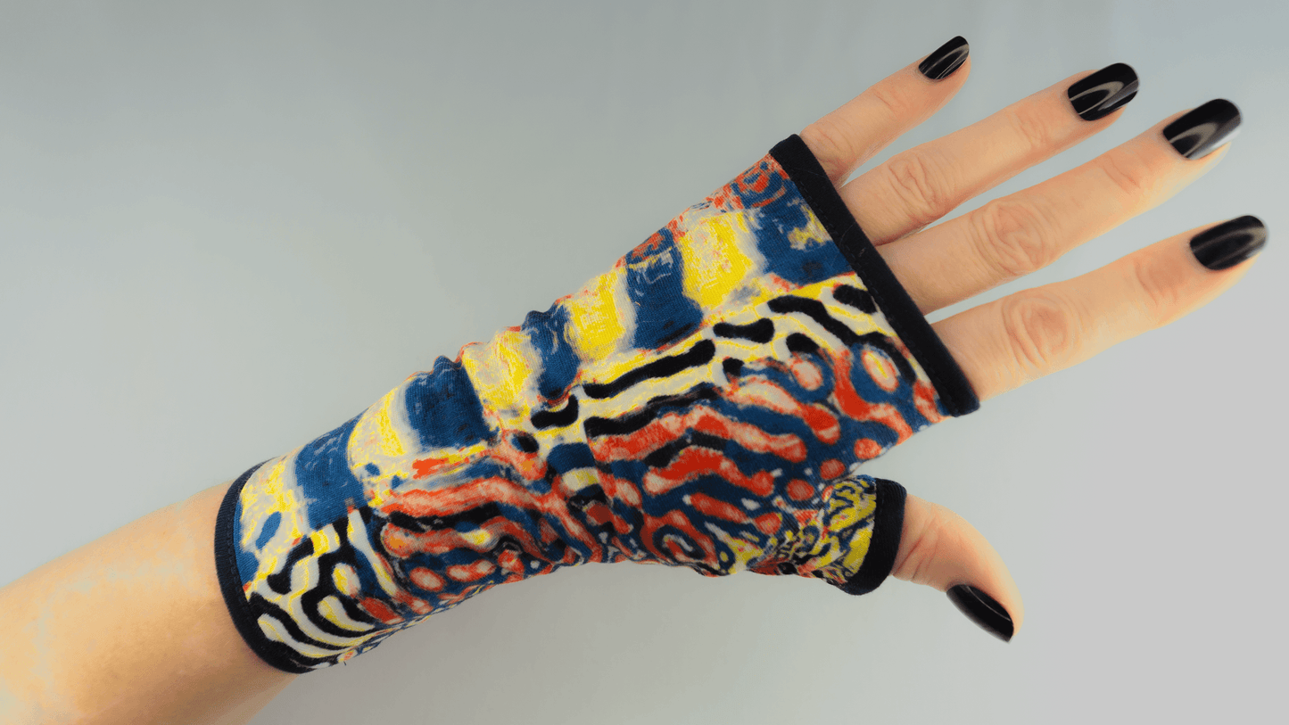 Pulswärmer aus weichem Jersey SUPER BEQUEM #MUSTHAVE bunt gemustert gefüttert