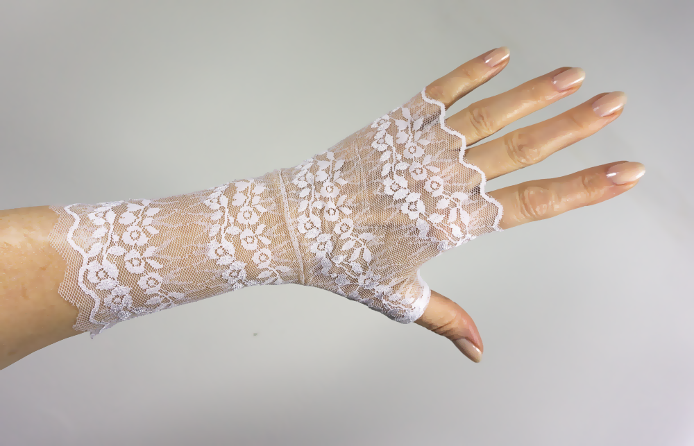 ganz leichte tender wedding lace Pulswärmer | Handschuhe fingerlos in weiss