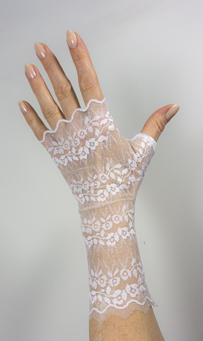 ganz leichte tender wedding lace Pulswärmer | Handschuhe fingerlos in weiss