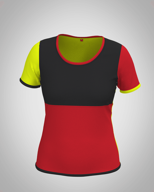 Plastron shirt ladies Tenshi jersey + cotton body olive black wine red sizes 34-46