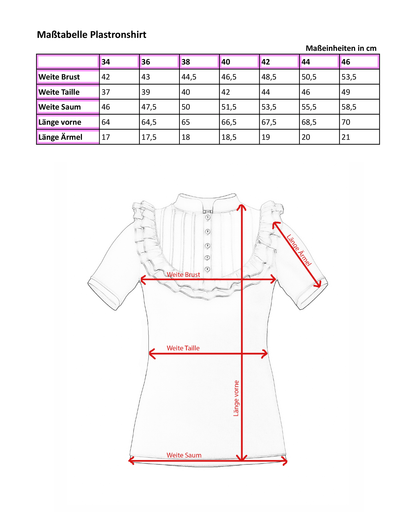 Plastron shirt ladies Tenshi jersey + cotton body olive black wine red sizes 34-46