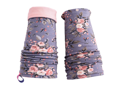 Vintage Wendestulpen Rosendruck aus weicher Baumwolle in Handarbeit auf Bestellung hergestellt. Andere Seite rosa. Verlässliche warme schmückende Begleiter für viele Anlässe.