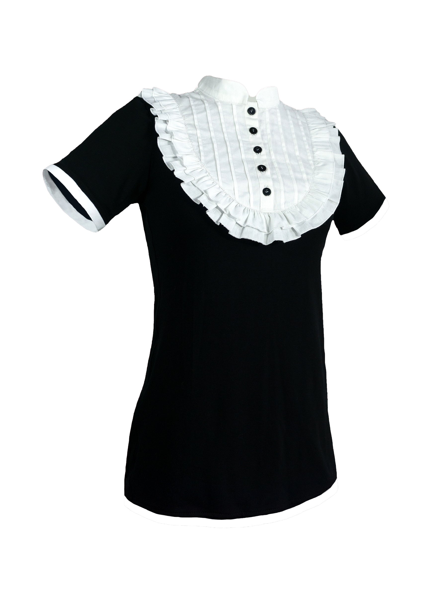 japanisches gothic lolita Damen Shirt Tenshi schwarz weiß, klassischer oldschool style, Schuluniform, Handarbeit aus Deutschland