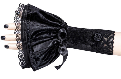 Damen Gothic Armstulpen aus Samt & Spitze