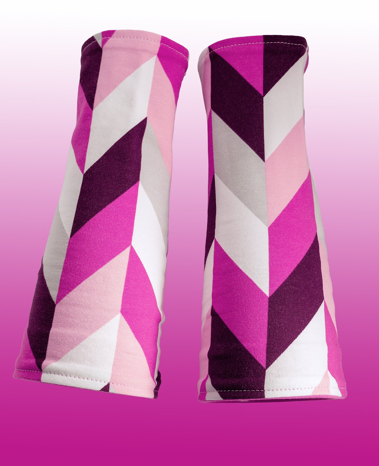 Soft jersey wrist warmers, SUPER COMFORTABLE #MUSTHAVE, brightly patterned, lined, lining color selectable, with bow