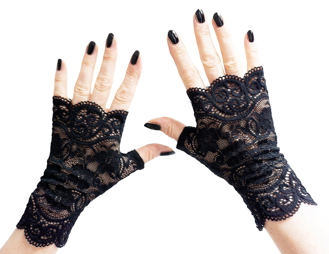 gothic fingerlose nobel Handschuhe, limiert. der stoff reicht nur noch für wenige Paare. Rarität, Unikat