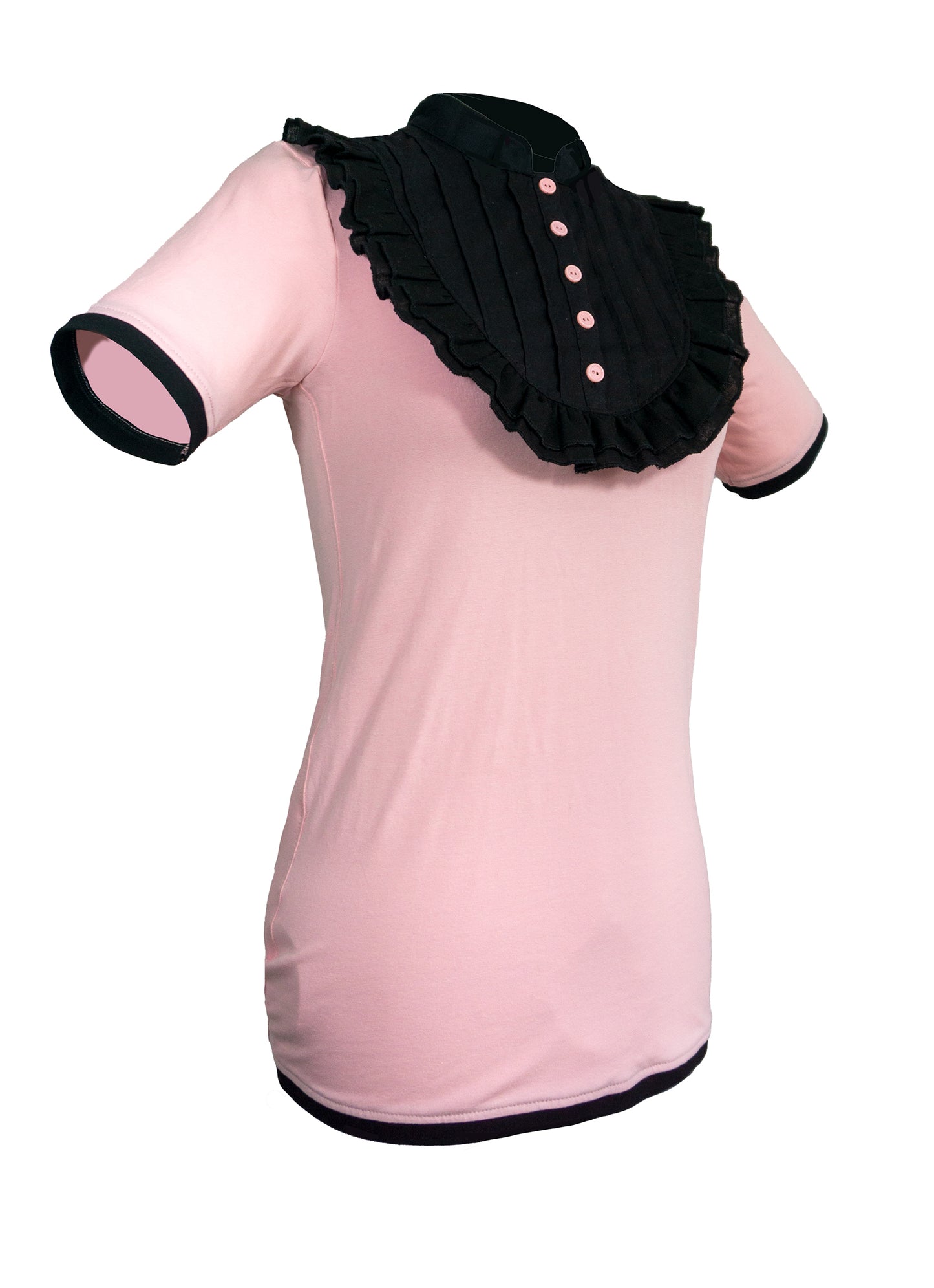 Plastron shirt ladies Tenshi jersey + cotton body olive black wine red sizes 34-46