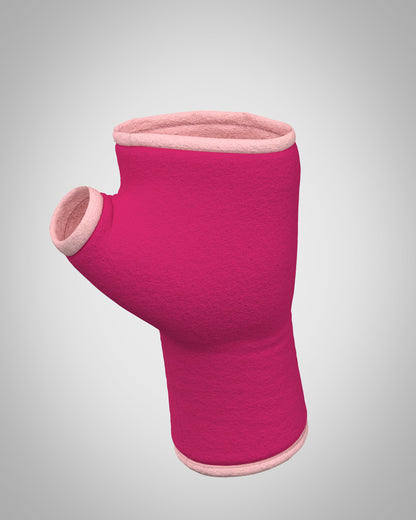 Soft jersey wrist warmers, SUPER COMFORTABLE #MUSTHAVE, brightly patterned, lined, lining color selectable, with bow